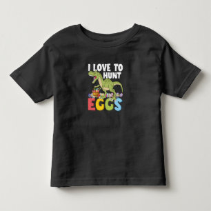 Toddler Kids Dinosaur T-Rex Happy Easter T-shirt