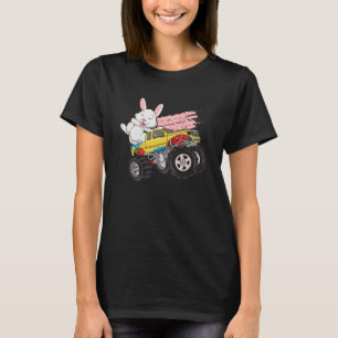 Toddler  Kids Easter Bunny Riding Monster Truck T-Shirt