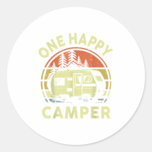 Toddler One Happy Camper Mom Dad Funny Rv Camping  Classic Round Sticker