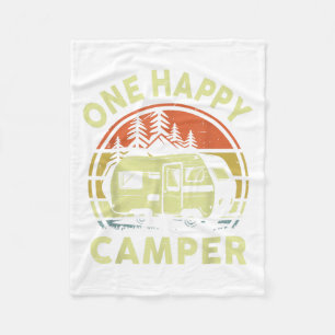 Toddler One Happy Camper Mom Dad Funny Rv Camping  Fleece Blanket