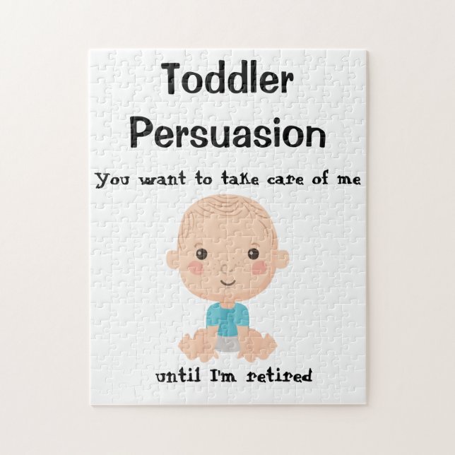 Toddler persuasion - satirical quote jigsaw puzzle (Vertical)
