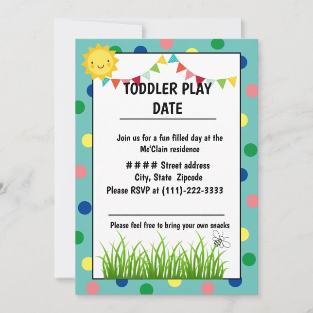 Toddler play date invitation (Front)