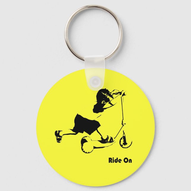 Toddler riding scooter keychain (Front)