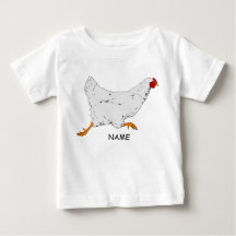 Toddler Ruffle Tee HEART AND RUNNING HEN