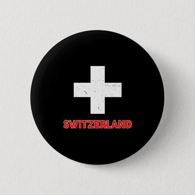 Toddler Swiss-shirt Switzerland Flag Baby Kids Boy 2 Inch Round Button (Front)