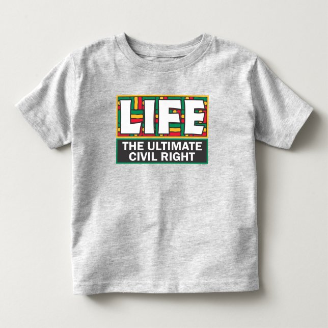 Toddler t-shirt with a pro-life message. (Front)