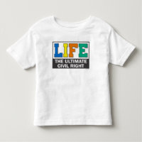 Toddler t-shirt with a pro-life message.