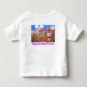toddler tee. Happy Birthday Princess. red panda/ T-shirt