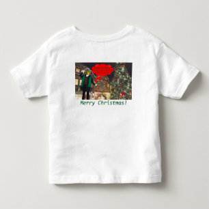 toddler tee. Merry Christmas. bullfrog/caroler T-shirt