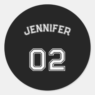 Toddler Teen Girl Name Jersey Number Nk Srts  Classic Round Sticker