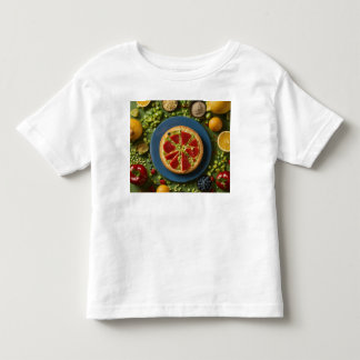toddler with food t-shirt
