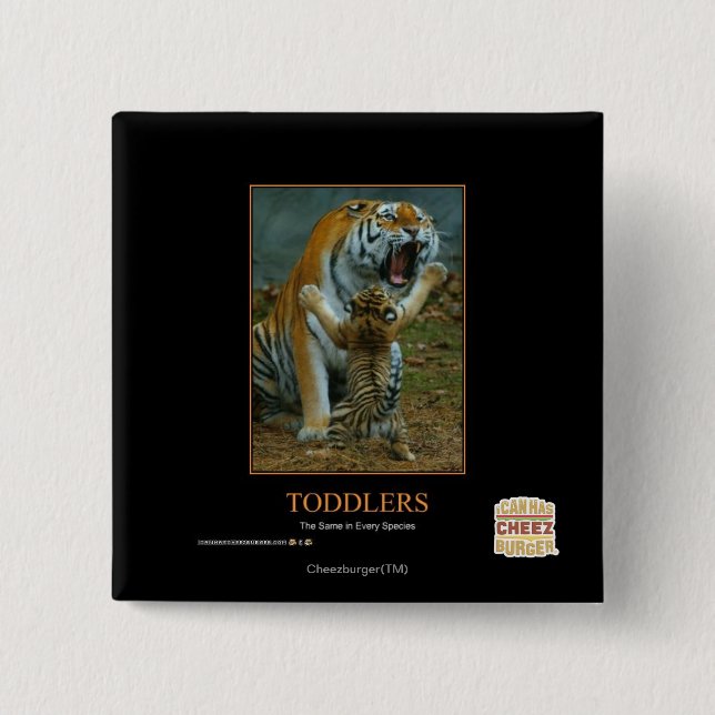 Toddlers 2 Inch Square Button (Front)