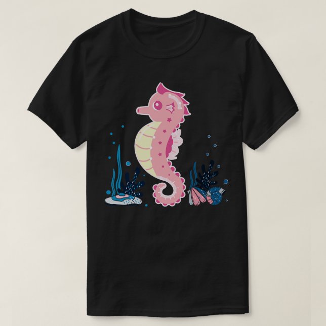 Toddlers Animal Gift Cute Seahorse T-Shirt (Design Front)