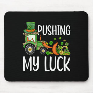 Toddlers Boys Kids Pushing My Luck Tractor St Patr Mouse Pad