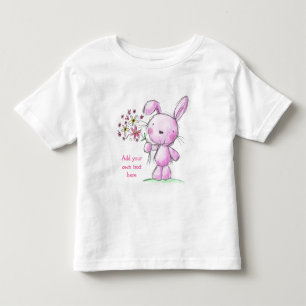 TODDLERS T-SHIRT Cute pink rabbit + custom text
