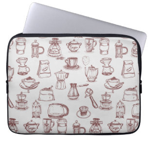 Todo para un Café y de colour café Laptop Sleeve