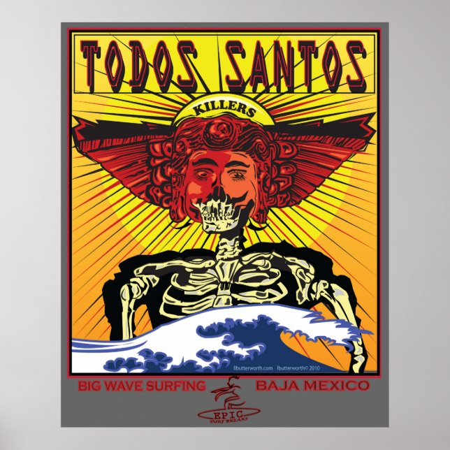 TODOS SANTOS BAJA MEXICO SURFBREAK SURFING POSTER (Front)