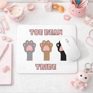 Toe Bean Tribe Cute Kitty Cat Paws Pink Mouse Pad