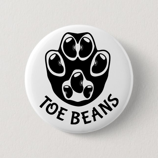 Toe Beans - Black Beans 2 Inch Round Button (Front)