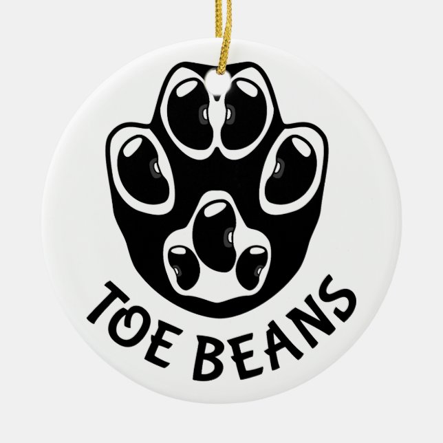 Toe Beans - Black Beans Ceramic Ornament (Front)