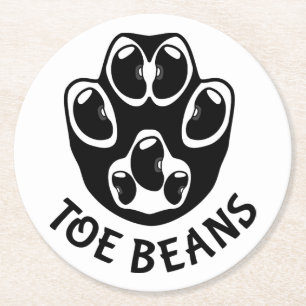 Toe Beans - Black Beans Round Paper Coaster