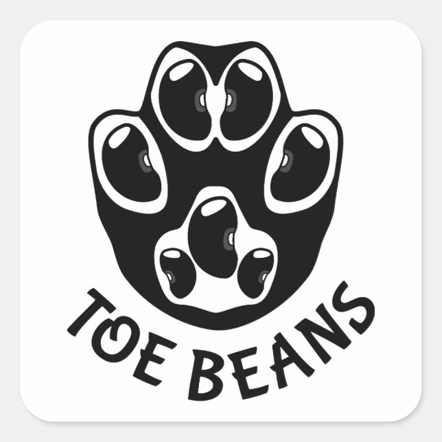 Toe Beans - Black Beans Square Sticker (Front)