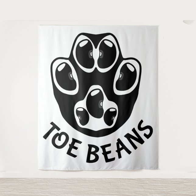 Toe Beans - Black Beans Tapestry (Front)