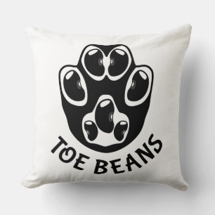 Toe Beans - Black Beans Throw Pillow