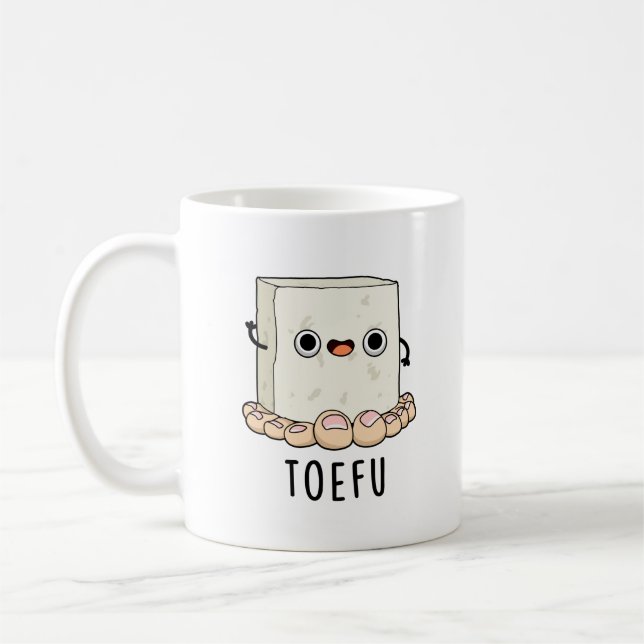 Toe-fu Funny Tofu Pun  Coffee Mug (Left)