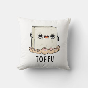 Toe-fu Funny Tofu Pun Throw Pillow