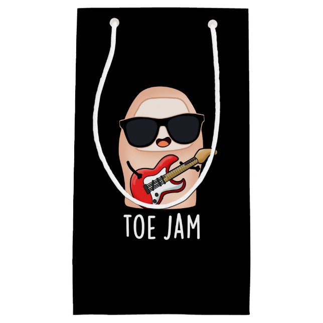 Toe Jam Funny Big Toe Music Pun Dark BG Small Gift Bag (Front)