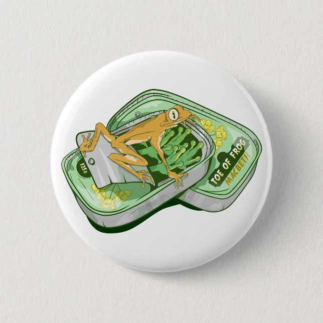 Toe of Frog Witches Spell Shakespeare 2 Inch Round Button (Front)