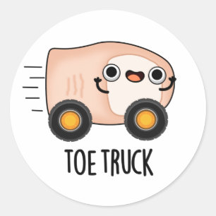 Toe Truck Funny Anatomy Body Parts Pun  Classic Round Sticker