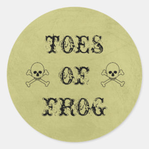 Toes of Frog Label Halloween Potion