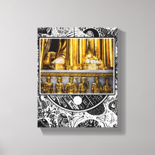 Toes of Gold Sculptural Detail Phrame Art Canvas Print