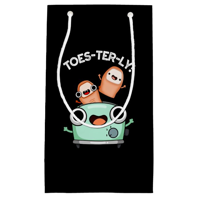 Toes-terly Funny Toe Pun Dark BG Small Gift Bag (Front)