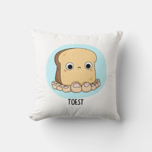 Toest Funny Toast With Toes Pun  Throw Pillow