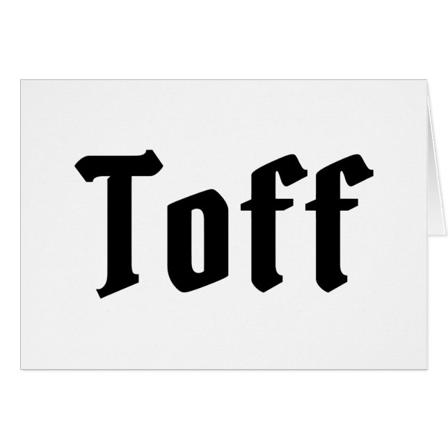 Toff Card (Front Horizontal)
