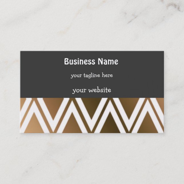Toffee Brown and White Diamonds Business Card (Front)