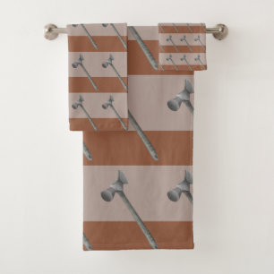 Toffee hammer illustration bath towel set