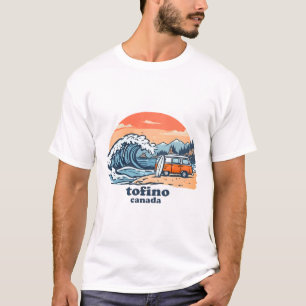 Tofino BC Canada Retro Surfing Beach Van T-Shirt