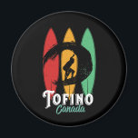 Tofino Canada Beach Vintage Retro Surfing Magnet<br><div class="desc">Vintage retro surfboard design for surfers who love surfing and riding the ocean waves. Cool summer holiday, spring break merchandise for those who enjoy hot sun, tropical weather, sunbathing under the palm tree. Grunge and distressed design to wear while enjoying the beach party and singing around the bonfire. Great souvenir,...</div>