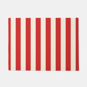 Tofu Cream Postbox Red Stripes Doormat