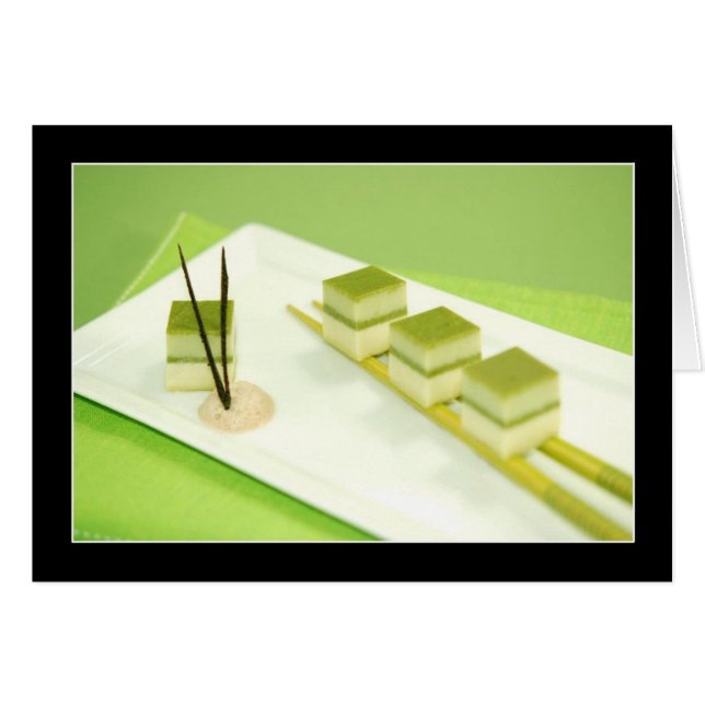 Tofu de thé vert (Devant horizontal)