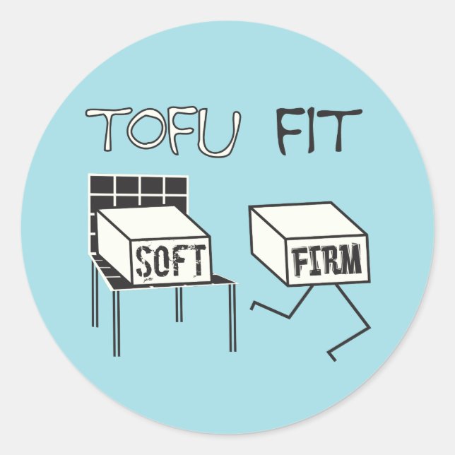 Tofu Fit Funny Running Tofu Soy themed Stickers (Front)