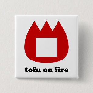 📛 tofu on fire 2 inch square button