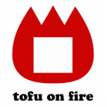 📛 tofu on fire standing photo sculpture<br><div class="desc">tofu on fire 📛 - Japanese Name Badge Visual Pun

Globe Trotters specialises in idiosyncratic imagery from around the globe. Here you will find unique Greeting Cards,  Postcards,  Posters,  Mousepads and more.</div>