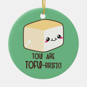 Tofu-rrific Emoji Ceramic Ornament