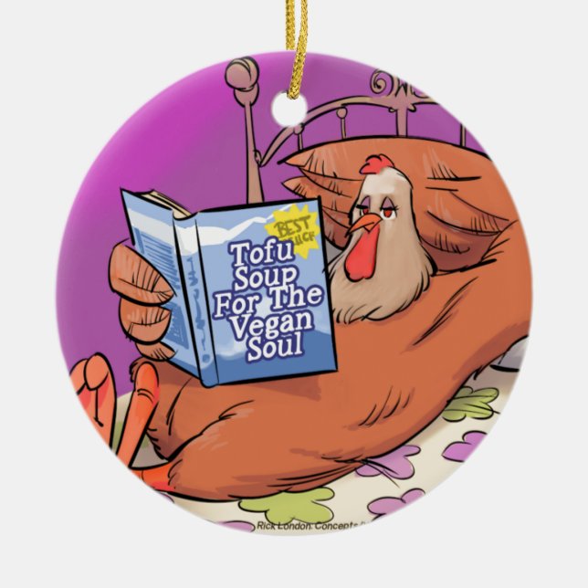 Tofu Vegan Soul Funny Ceramic Ornament (Front)