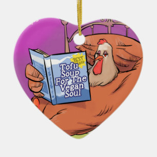 Tofu Vegan Soul Funny Ceramic Ornament